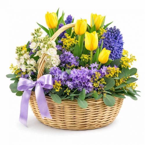Композиция в корзине «Весенний всплеск»