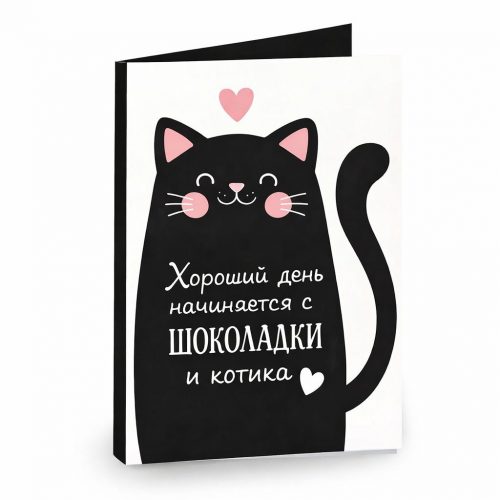 Открытка «Хороший день начинается с шоколадки»