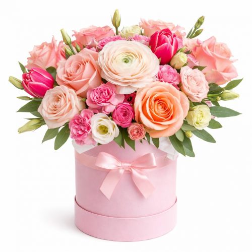 Цветы в шляпной коробке «Лесная мелодия»