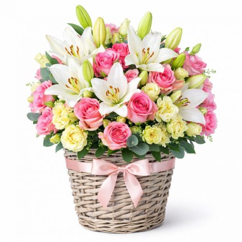 Цветочная композиция в корзине «Впечатление»