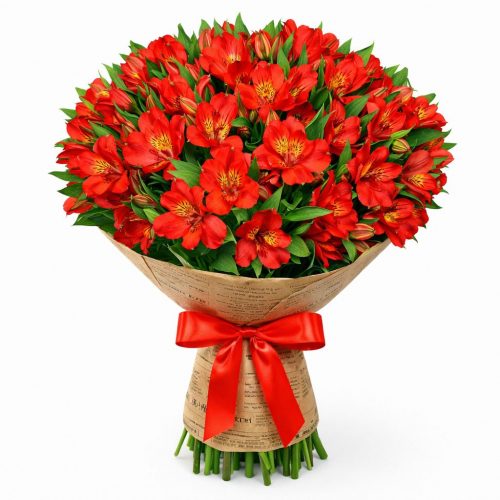 Авторский букет «Красный вихрь»