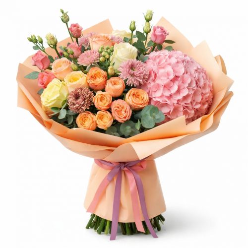 Букет из свежих цветов «Сердечный ритм»