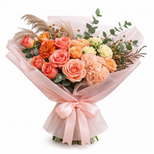 Букет цветов «Розовый закат»