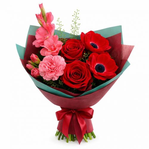 Букет цветов «Алая фантазия»