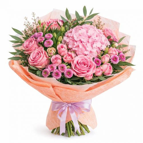 Флористический букет «Розовая мечта»